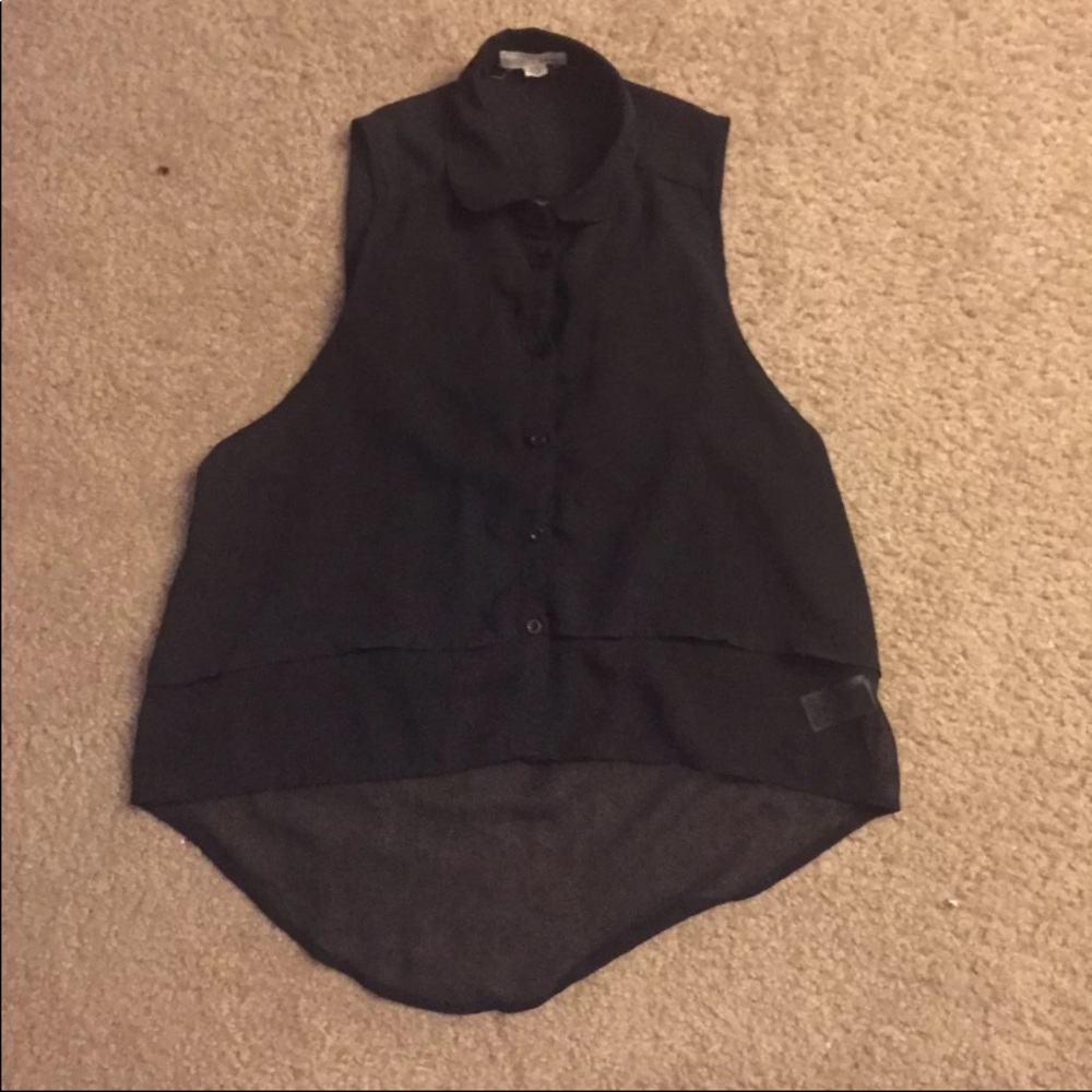 🆕Black chiffon top size xs